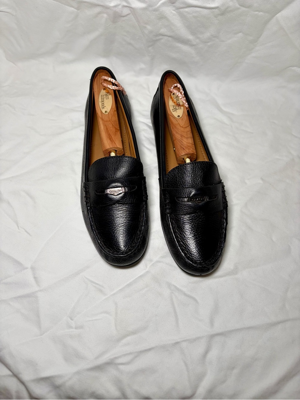 Coach Black Pebbled Leather Penny Loafers size 8.5